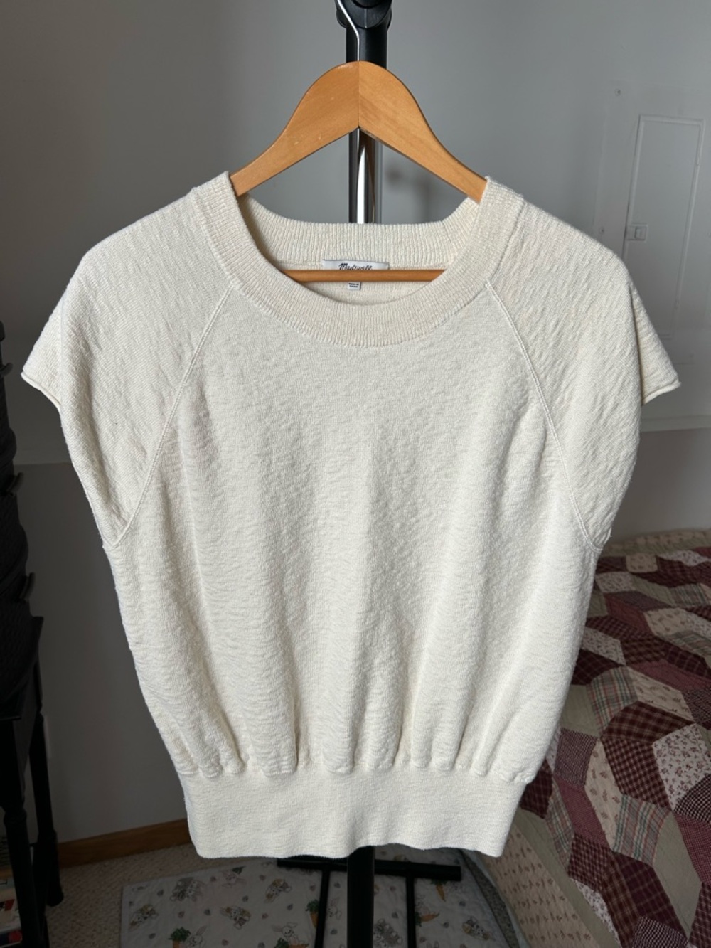 Madewell Short Sleeve Cream Sweater